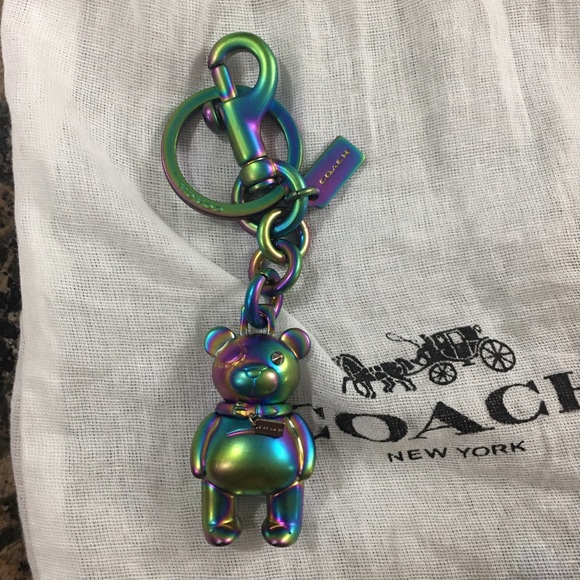 Coach Accessories - Coach Hologram Iridescent Teddy Bear Bag Charm